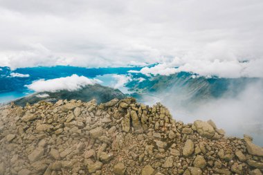 Drone aerial view of Hornelen - highest sea cliff in Europe