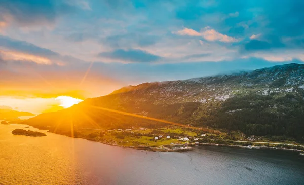 Drone aerial view of mountains in Norway — Stock Photo, Image