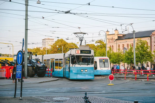 Trafic de tramway dans la ville de Gothenburg, Suède — Photo