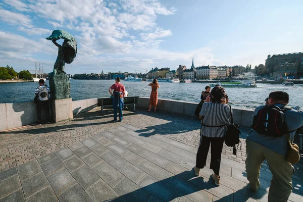 Stare miasto w Sztokholmie w słoneczny dzień, Szwecja — Zdjęcie stockowe