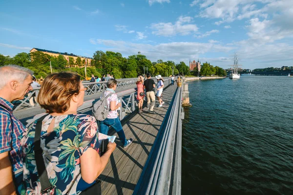 Stockholm óvárosa a napsütéses napon, Svédország — Stock Fotó