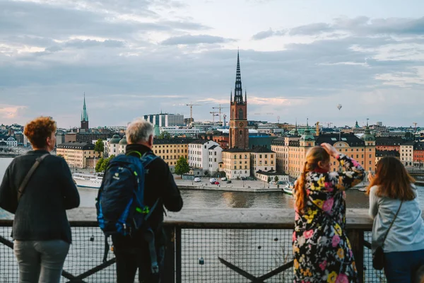 Widok Sztokholmu z wzgórza Monteliusvagen — Zdjęcie stockowe