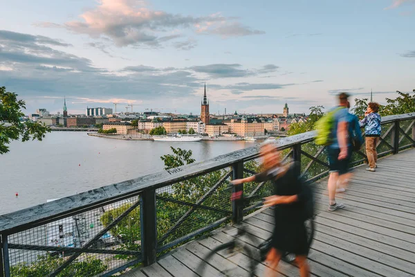 Stockholm kilátás a Monteliusvagen dombról — Stock Fotó