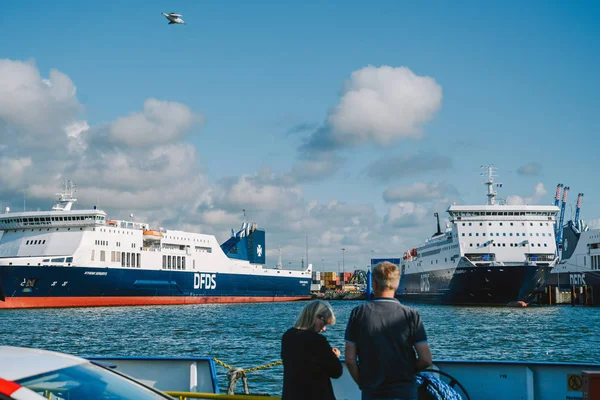 DFDS ships in Klaipeda International Ferry Terminal., Lithuania — Stock Photo, Image