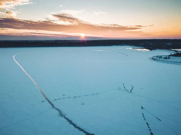 Закрите море Каунаса. Повітряний вигляд дрона — стокове фото