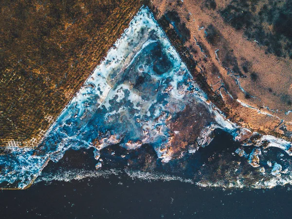 Rio Neris congelado — Fotografia de Stock