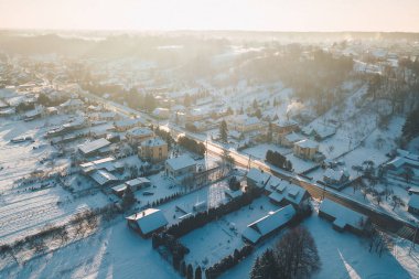 Buz sabahları yüzer. Kaunas Eyaleti, Litvanya