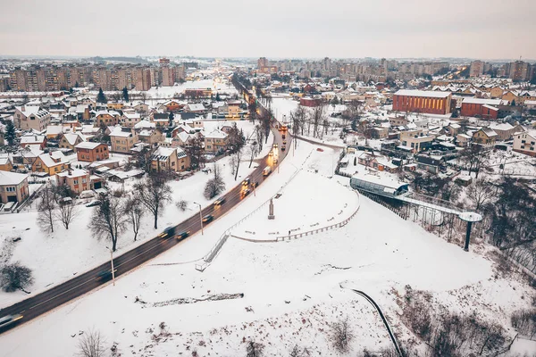 Město po silném sněhu — Stock fotografie