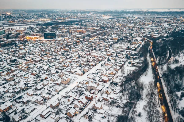 Cidade após neve pesada — Fotografia de Stock