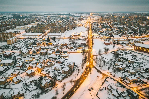 Місто після сильного снігу — стокове фото