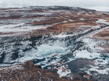 Kışın Reykjafoss Şelalesi, İzlanda