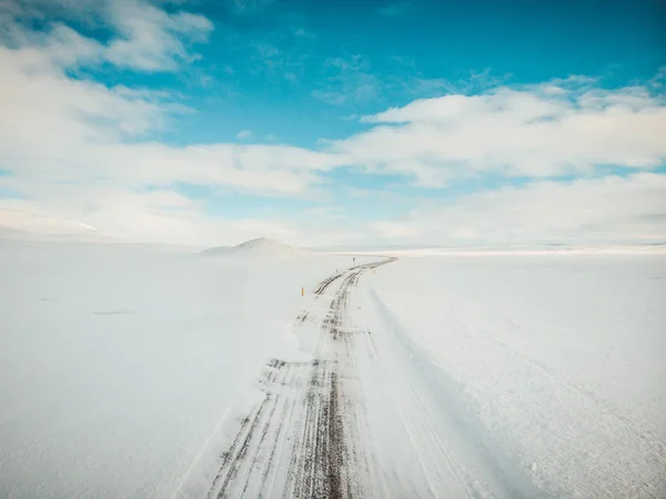 Αυτοκινητόδρομος Snowy στην Ισλανδία — Φωτογραφία Αρχείου