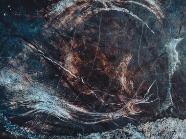 Donmuş Kaunas denizi. Drone hava görüntüsü