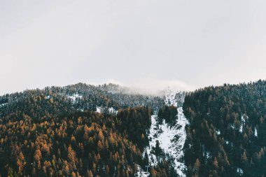 Kışın Bruneck. İtalya 'nın Güney Tyrol ili Puster Vadisi' ndeki en büyük şehirdir.