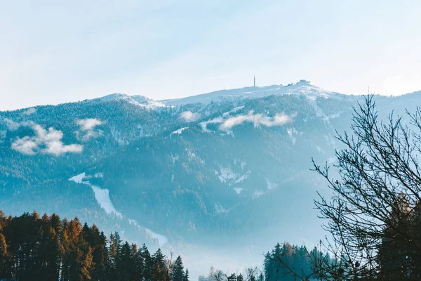 Bruneck Invierno Ciudad Más Grande Del Valle Del Puster Provincia — Foto de Stock