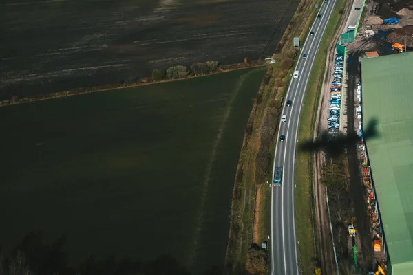 Flygskuggan Genom Fönstret Tyskland Landskap — Stockfoto