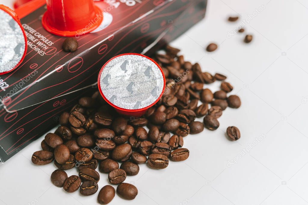 KAUNAS, LITHUANIA - MARCH 06, 2020: Julius Meinl coffee capsules isolate on white background