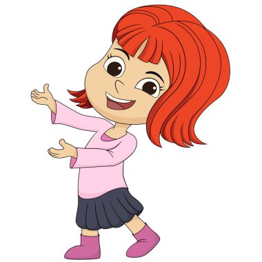 Güzel bir çocuk welcome.vector ve illüstrasyon.