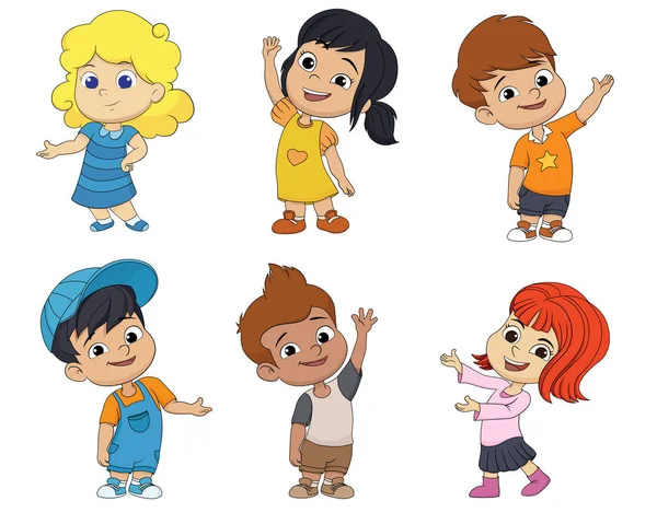 Verzameling van cute cartoon kids.vector en illustratie. — Stockvector