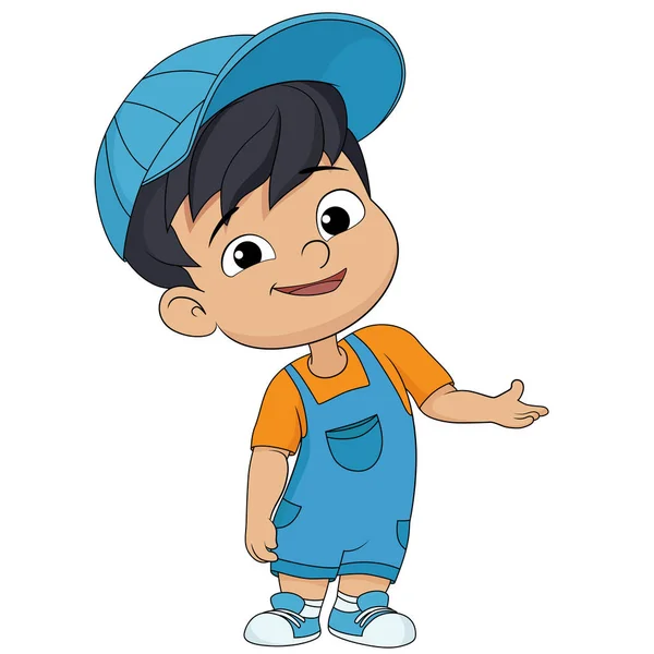 Cute kid welcome.vector and illustration. — Stock Vector