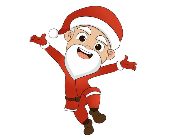 Lindo santa en vacaciones de Navidad . — Vector de stock