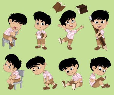 Bütün çocuklar farklı okula learning.back hakkında poz.