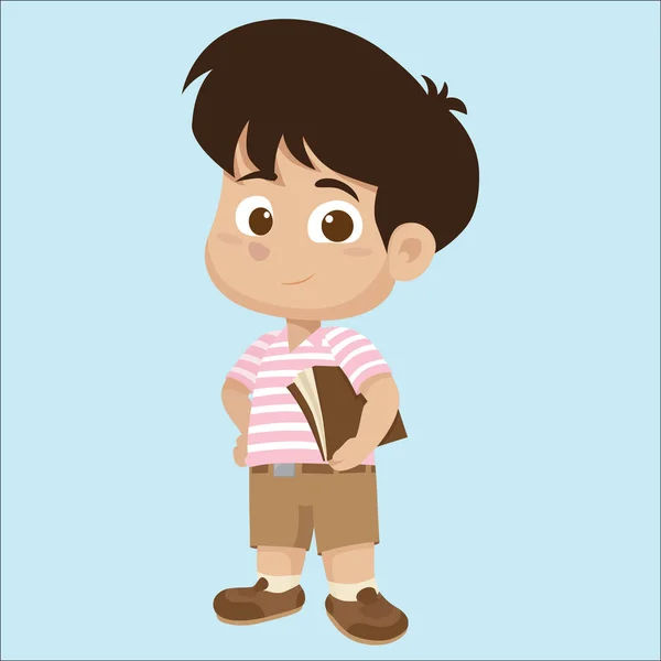 Lindo niño sosteniendo un libro . — Archivo Imágenes Vectoriales