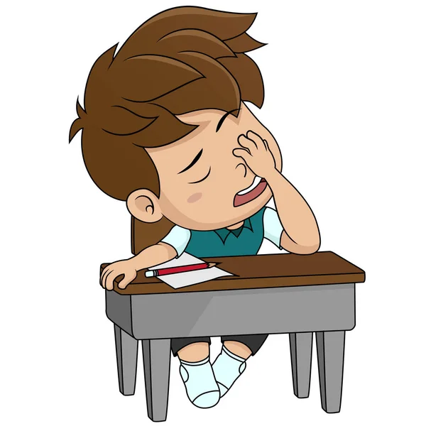 Niño aburrido sobre someting.back a la escuela . — Archivo Imágenes Vectoriales