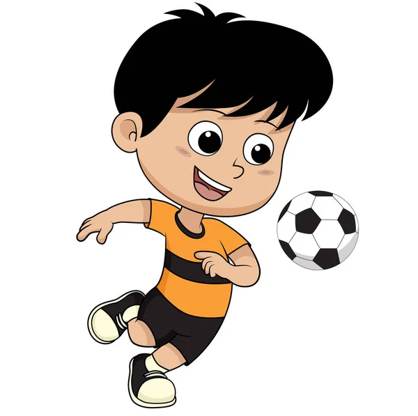 Dessin animé football enfant . — Image vectorielle