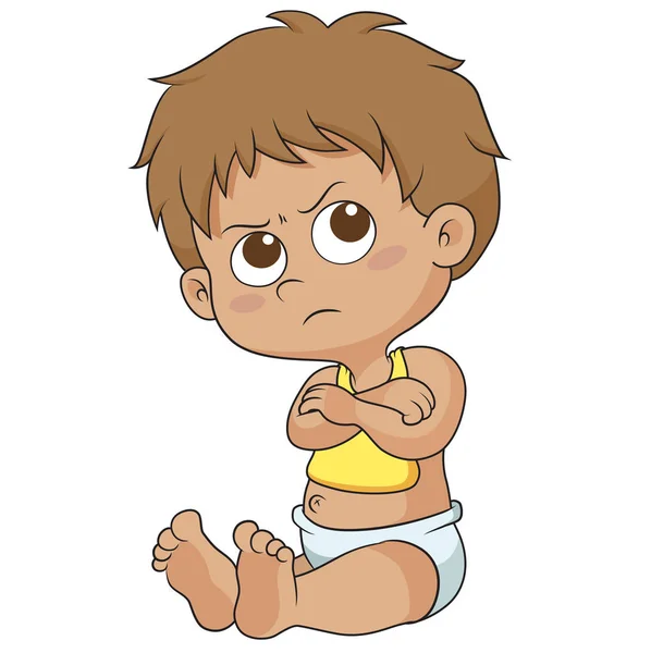Χαριτωμένο μωρό θυμωμένος. — Διανυσματικό Αρχείο