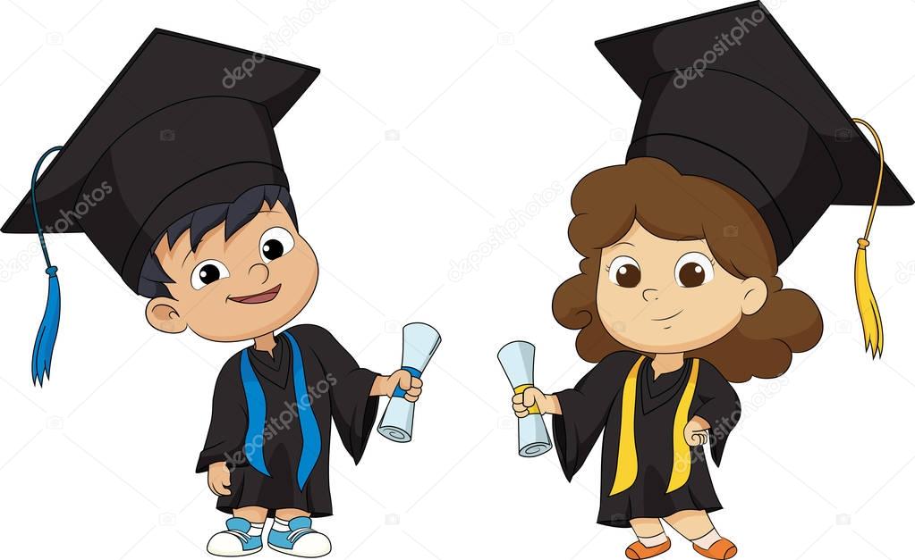 Happy graduated Kids.vector and illustration.
