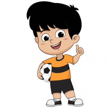 Çizgi film futbol çocuk (gibi poz).