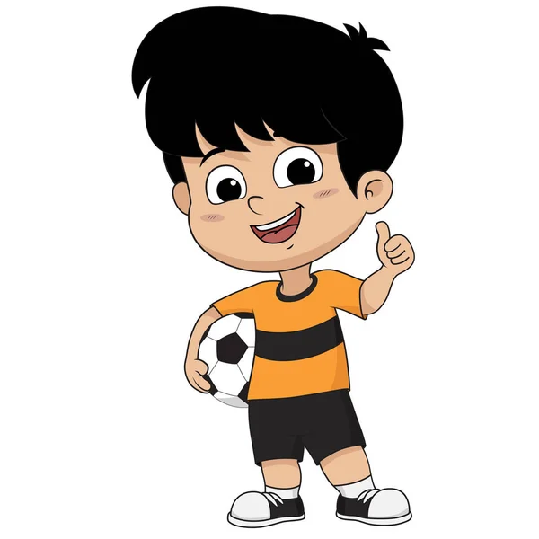 Niño de fútbol de dibujos animados (como pose ). — Archivo Imágenes Vectoriales