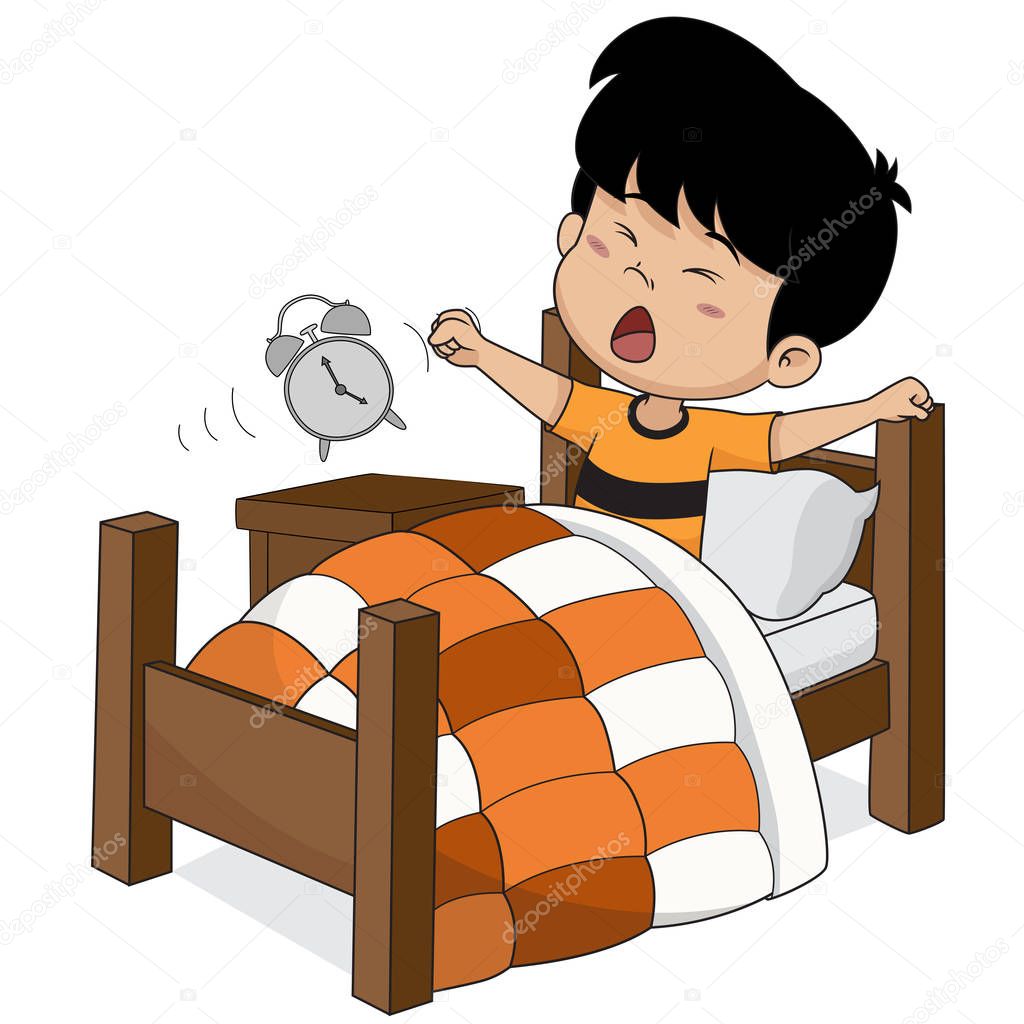 Kid wake up in the morning. — Stock Vector © eempris.hotmail.com #155967264