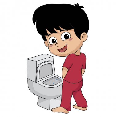 Çocuk peeing.vector ve illüstrasyon.