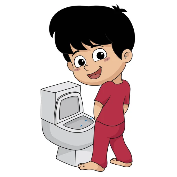 Çocuk peeing.vector ve illüstrasyon.