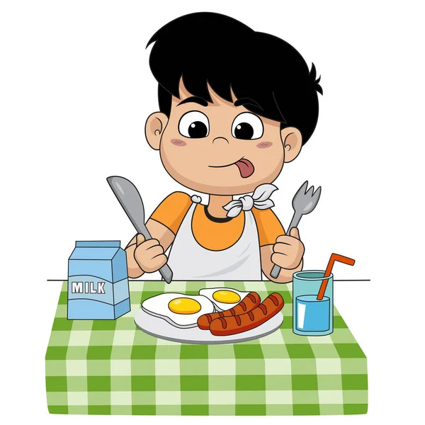 dessin d enfant qui mange