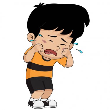 Çocuk crying.vector ve illüstrasyon.