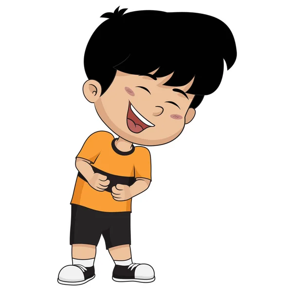 Kid laughing.vector e ilustración . — Vector de stock