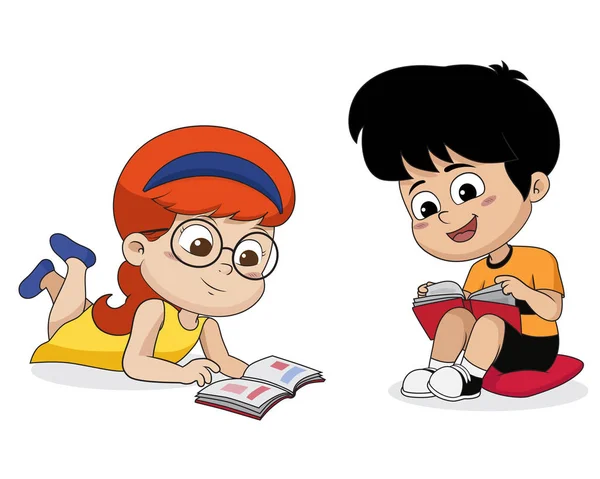 Çocuklar kitap okuyor..