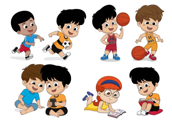 Okula dönüş. Çocuk etkinlik, bir b oynayan bir soccers oynarken