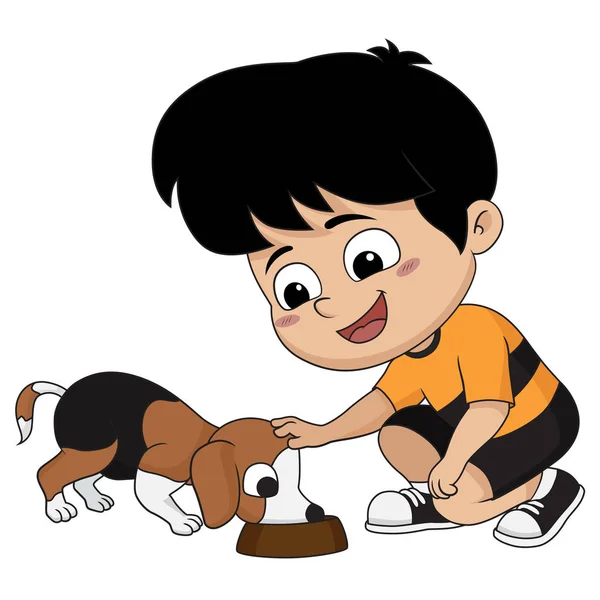 Çocuklar köpek, onun sevgili arkadaşımın beslemek.