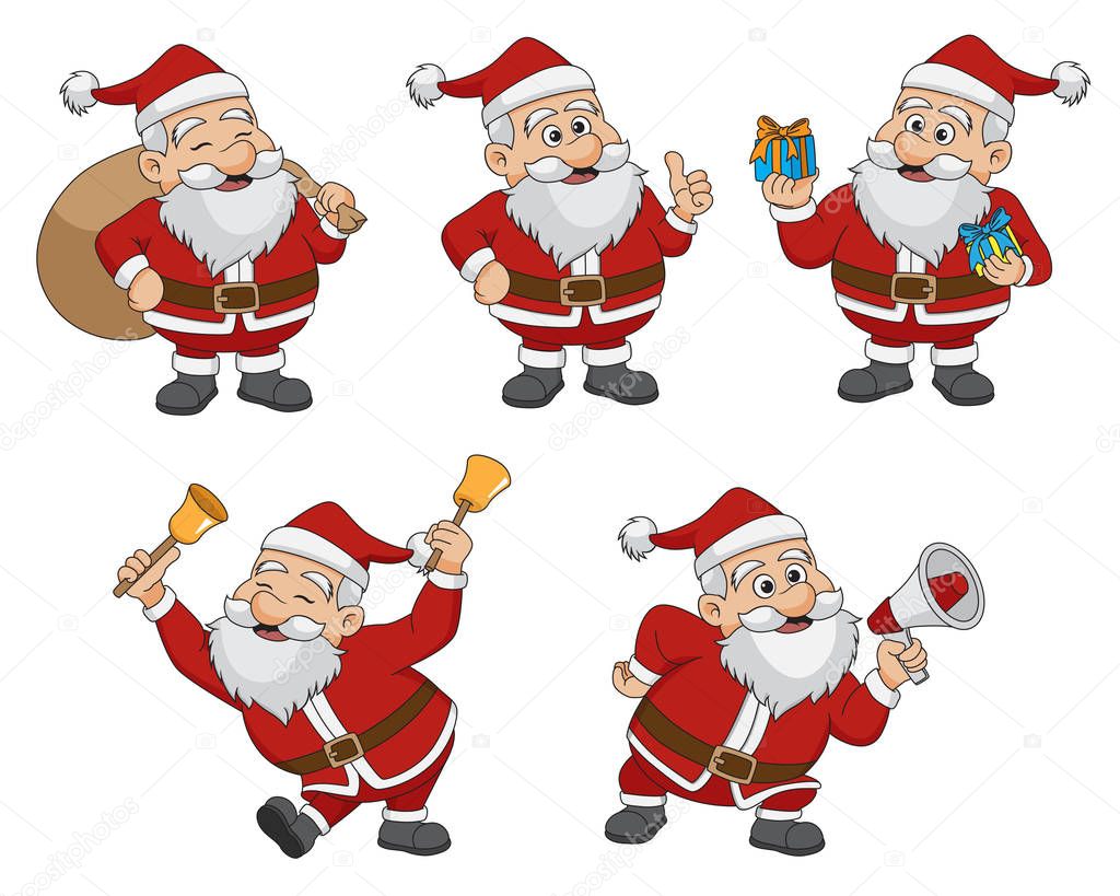 Set of Christmas Santa Claus.vector and illustration.