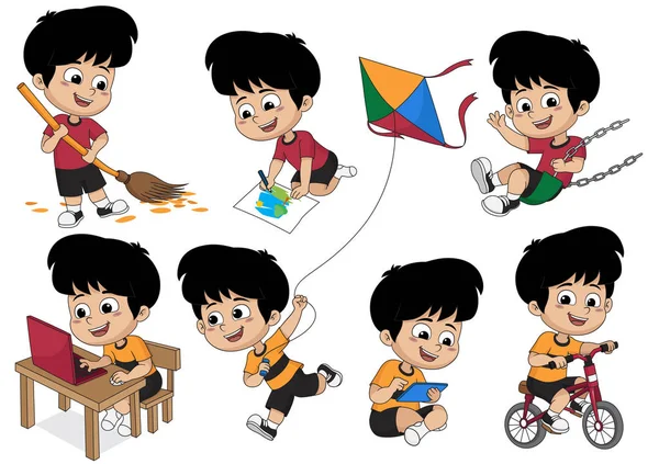 Çocuk etkinlik, bir yaprak resmini playi boyama, süpürme çocuk kümesi
