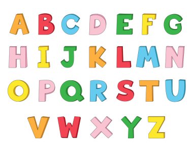 Let's learn the English alphabet.vector and illustration. clipart
