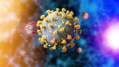 Coronavirus Genetik Mutasyon COVID-19 illüstrasyon 3D bir virüsün nükleotid dizisinde 4K değişim videosu oluşturdu. (SARS-CoV-2) 2019-NCoV
