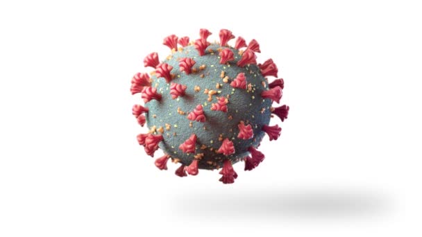 Coronavirus Rendered Footage Background Isolated White — Stock Video