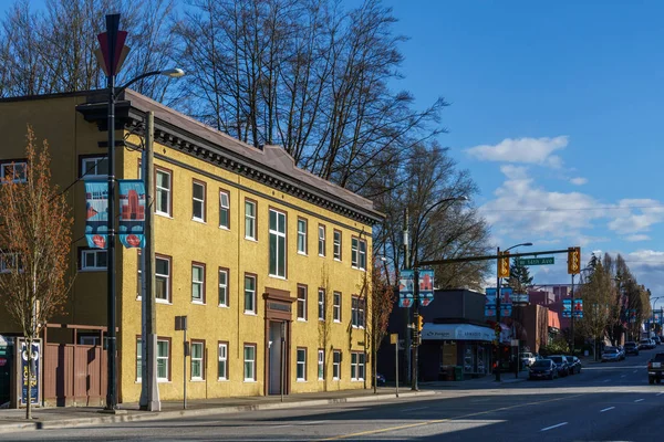 Vancouver Kanada - 2 Nisan 2017 görünüme Cambie Caddesi'ndeki