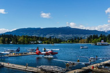 Vancouver, Kanada - 8 Mayıs 2017: Vancouver liman Uçuş Merkezi deniz uçağı terminalde 8 Mayıs 2017