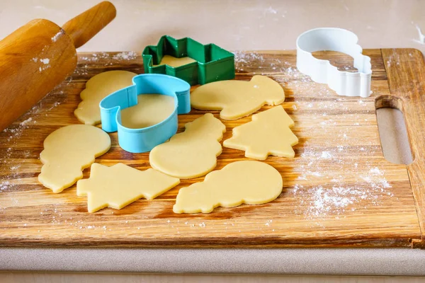 Vánoční různých formulářů soubory cookie zimní selebration pozadí. — Stock fotografie